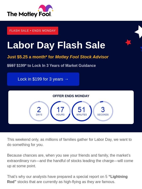 Do you own these 5 “Lightning Rod” stocks? email from The Motley Fool