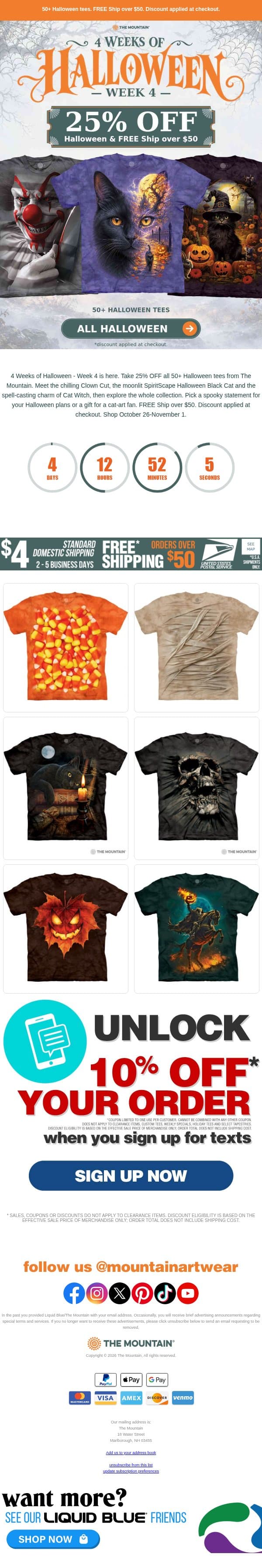 Hurry! 25% OFF All Halloween Tees π email from The Mountain screenshot