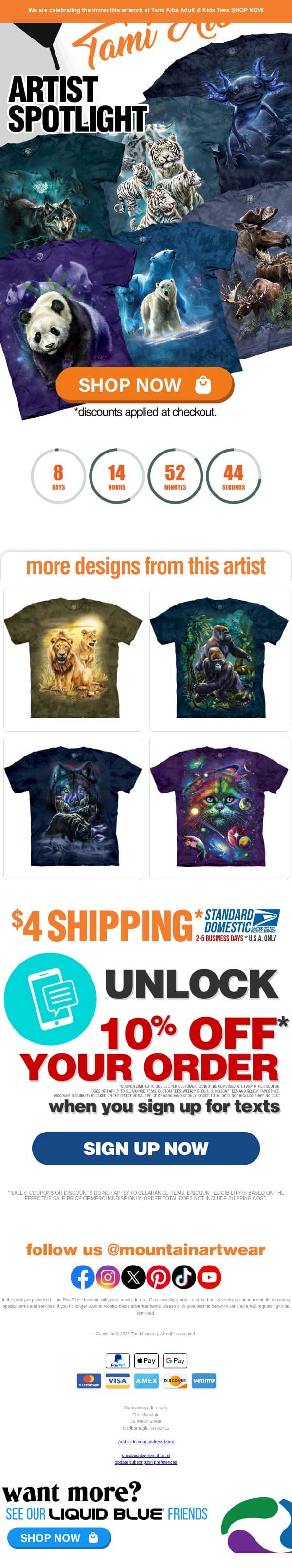 π Artist Spotlight π $10 OFF Tami Alba email from The Mountain screenshot