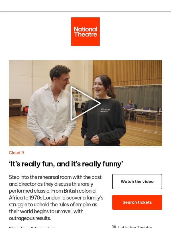 From Josh O’Connor to Michael Sheen: discover what’s on email from The National Theatre