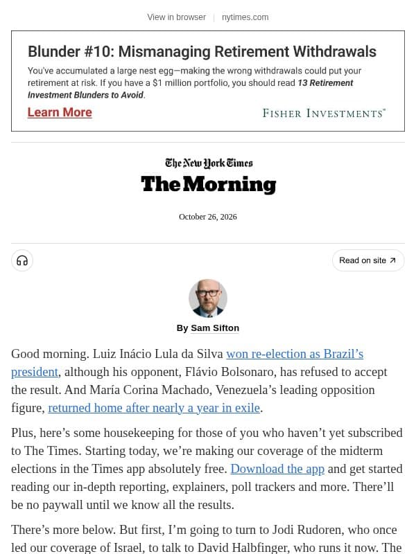 The Morning: Israel’s future email from The New York Times