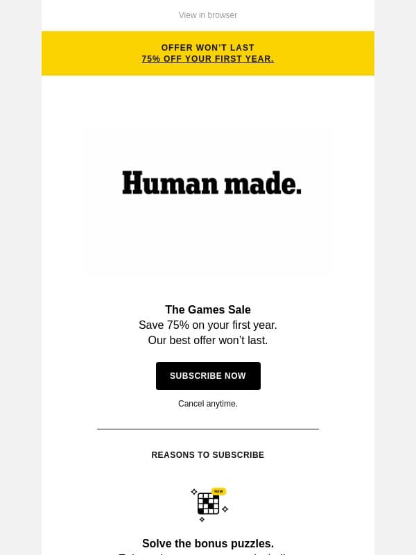 Your me time, upgraded. email from The New York Times