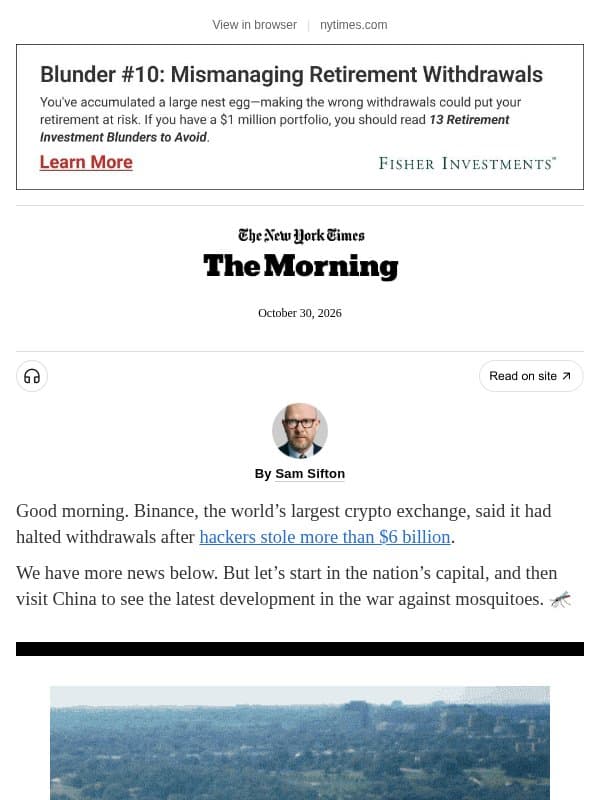 The Morning: Mosquito-killing lasers email from The New York Times