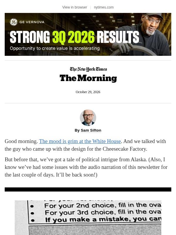 The Morning: Stacking ballots email from The New York Times