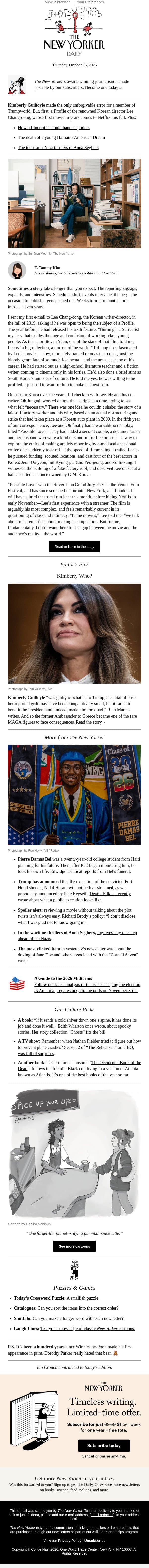 Kimberly Guilfoyle’s Real Mistake email from The New Yorker screenshot