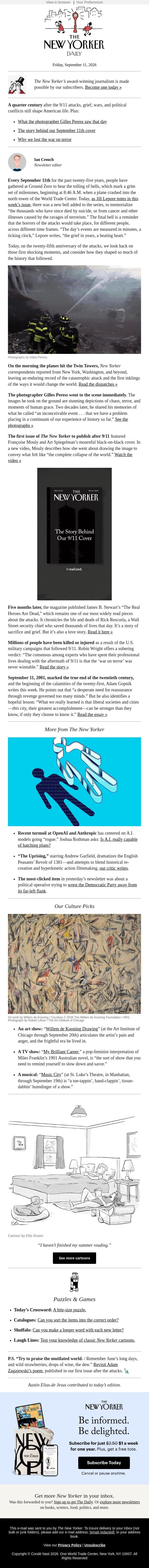 Grief, War, and Human Grace email from The New Yorker screenshot