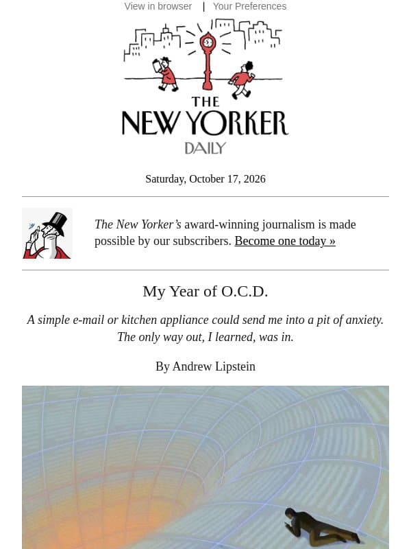 My Year of O.C.D. email from The New Yorker