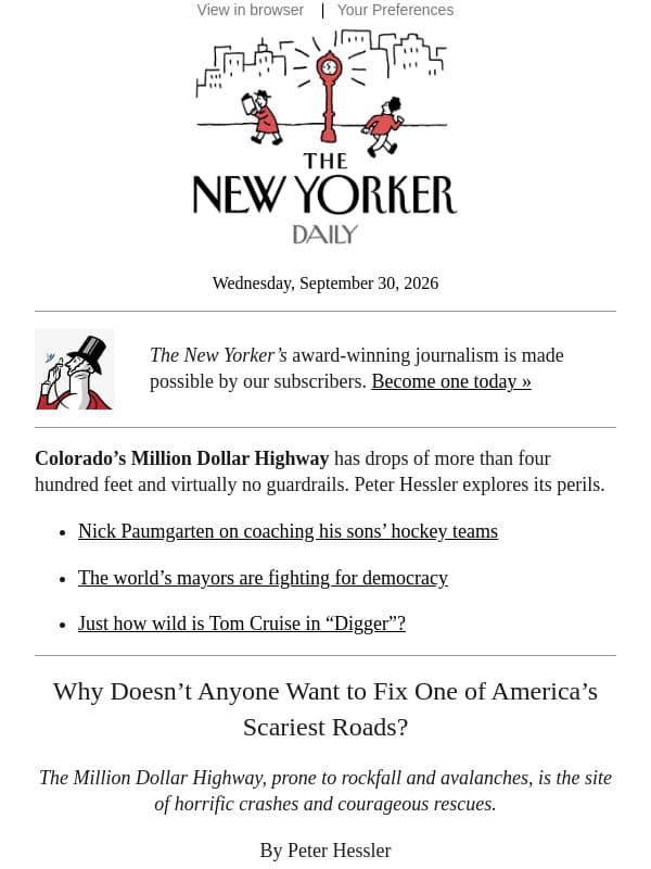 A Terrifying Highway No One Will Fix email from The New Yorker