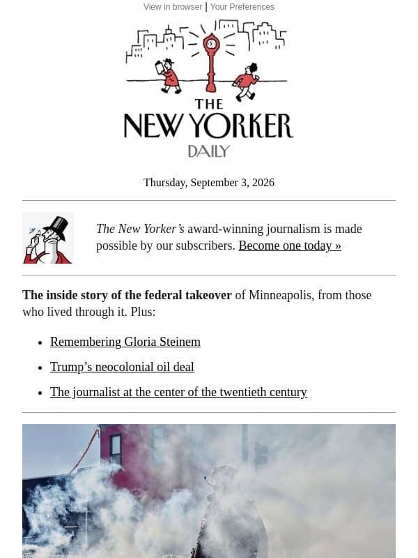 What Really Happened in Minneapolis email from The New Yorker