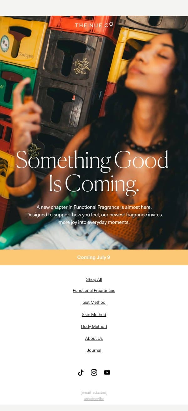 Mark your calendar. email from The Nue Co. screenshot