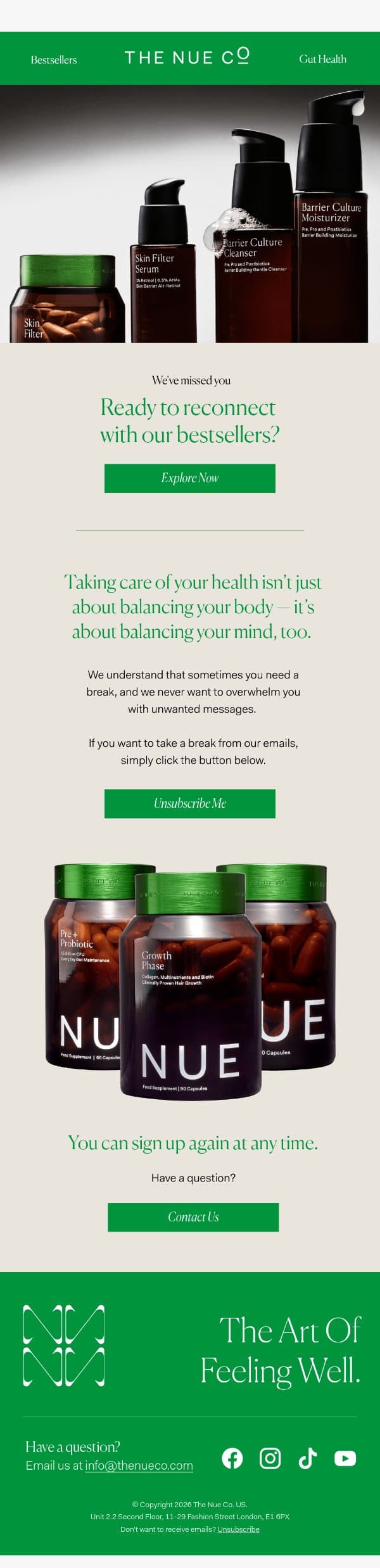 This is the LAST call… 👀 email from The Nue Co. screenshot