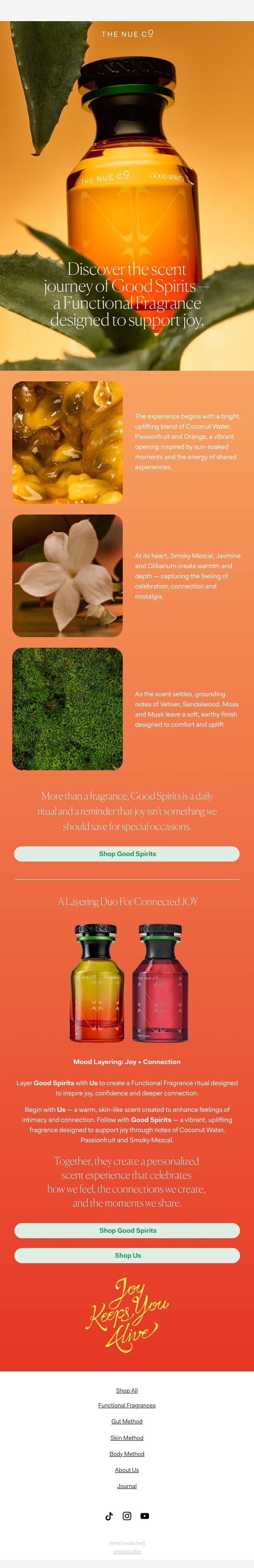 Designed to feel joy email from The Nue Co. screenshot