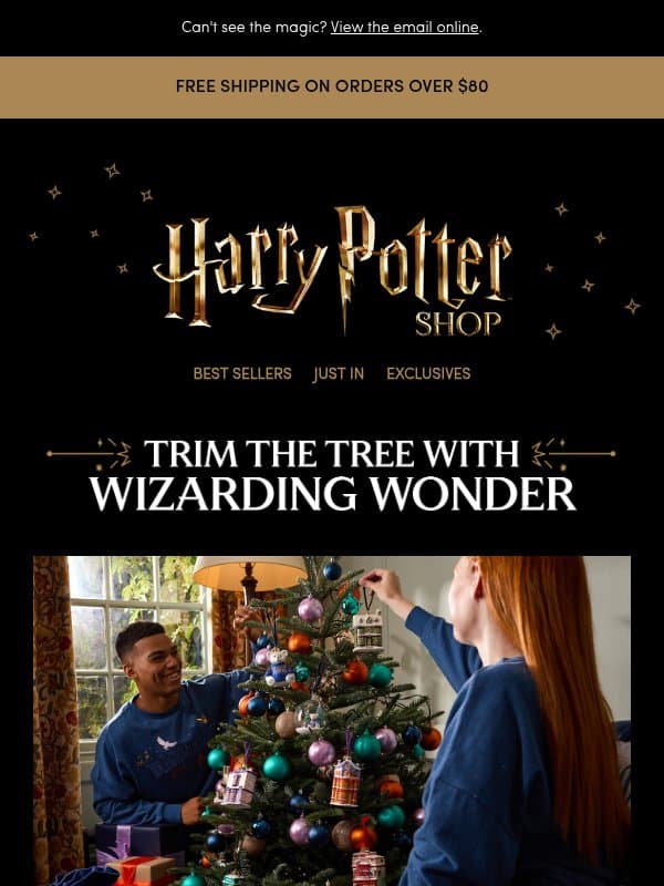 Christmas Decorations Worth Collecting email from The Official Harry Potter Shop