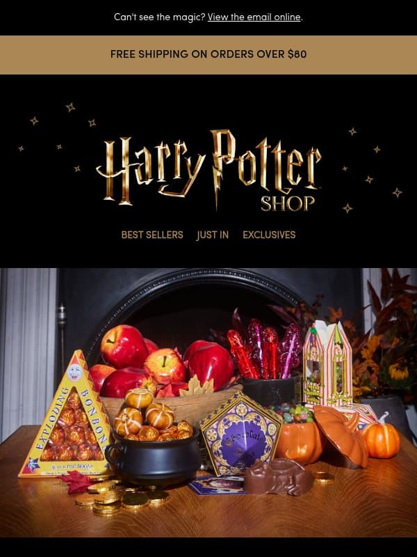 Sweeten Your Halloween 🎃 email from The Official Harry Potter Shop