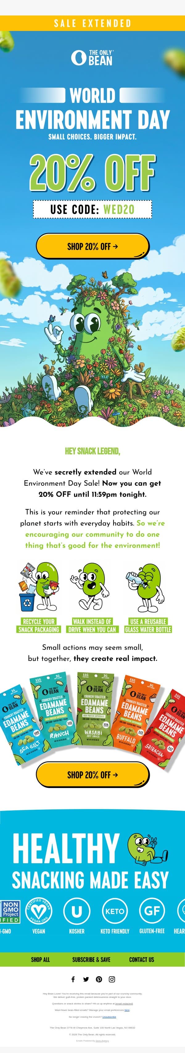 Ssh🤫 We've secretly extended the sale! email from The Only Bean screenshot