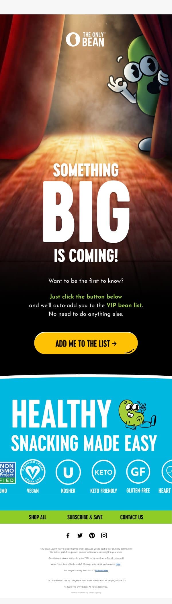 Something BIG is coming!π email from The Only Bean screenshot