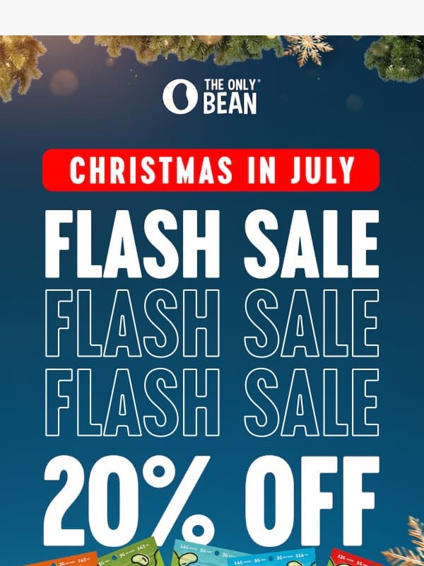 Christmas in July Flash Sale π
π email from The Only Bean