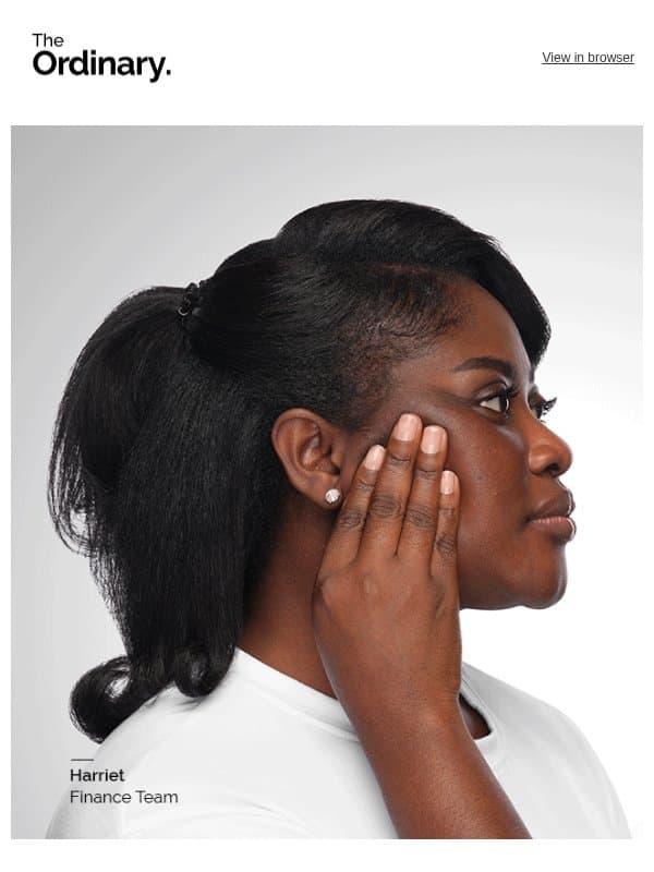 Tips on getting a more firm, lifted, and defined skin. email from The Ordinary