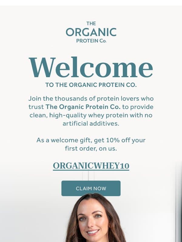 Welcome, protein lover... email from The Organic Protein Company