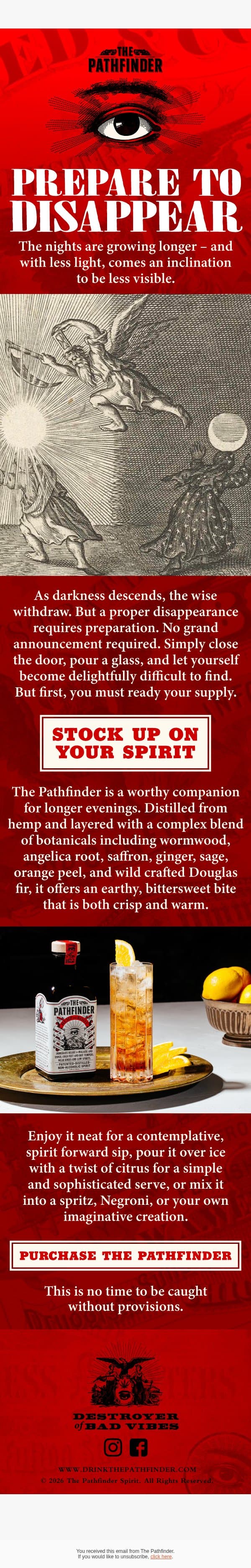 Do make yourself scarce. Just don't forget the provisions. email from The Pathfinder screenshot