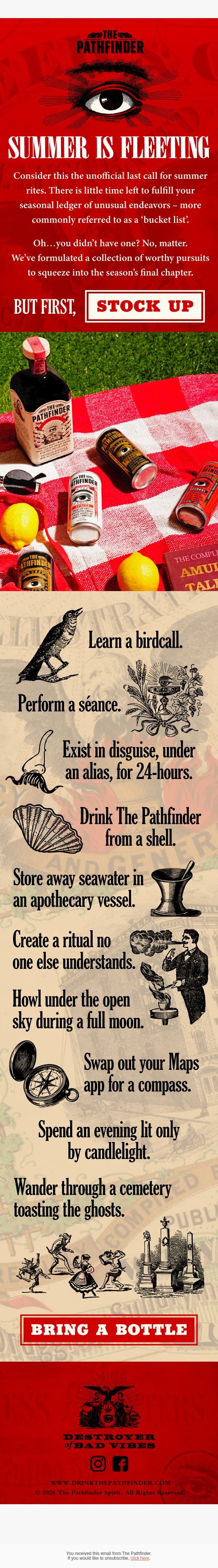 Perform Your Last Rites (of summer) email from The Pathfinder screenshot