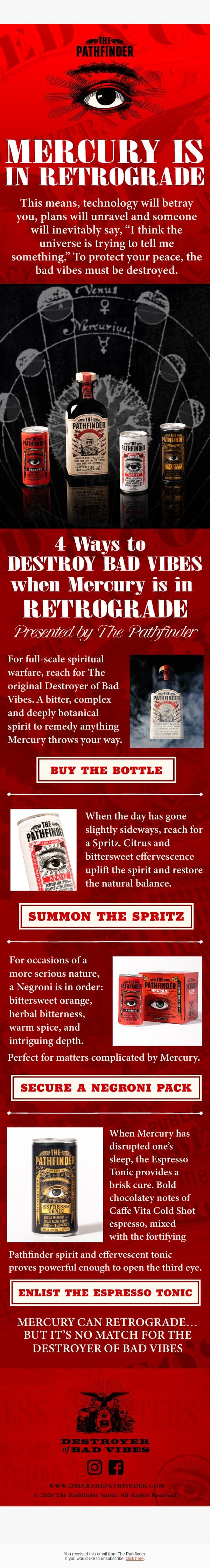 4 Ways to Destroy Bad Vibes email from The Pathfinder screenshot