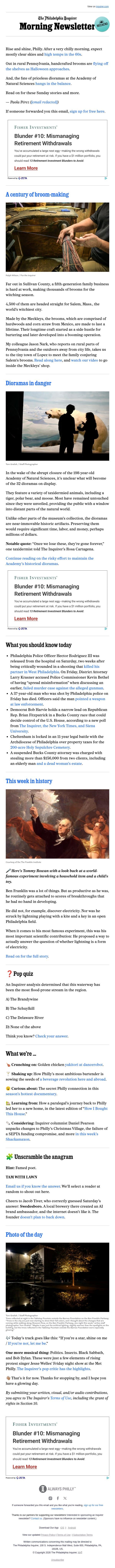 🧹 The witching season’s busiest family email from The Philadelphia Inquirer screenshot