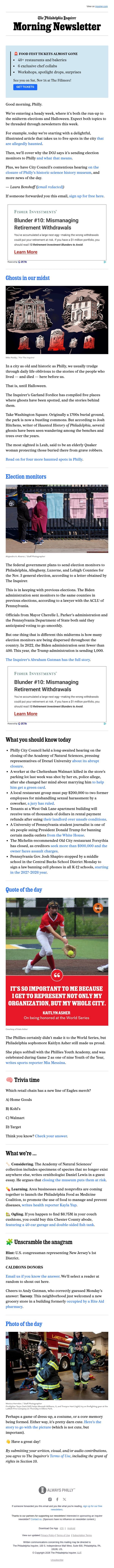 🫣 Philly’s own ghost stories email from The Philadelphia Inquirer screenshot