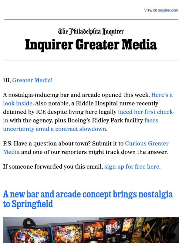 A new barcade taps into nostalgia email from The Philadelphia Inquirer