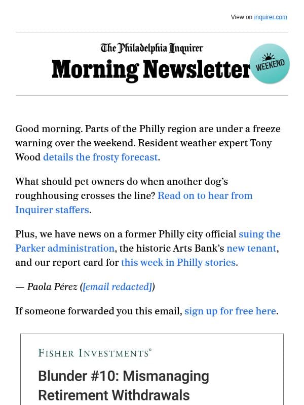 🐕 Rough play at the dog park email from The Philadelphia Inquirer