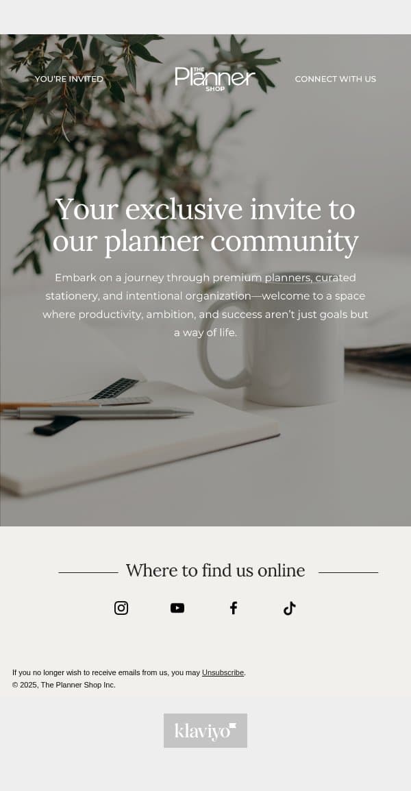 Discover What Everyone's Talking About! email from The Planner Shop screenshot