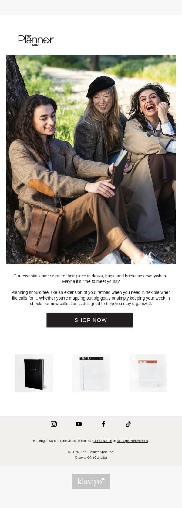 Let’s make planning feel like you email from The Planner Shop screenshot