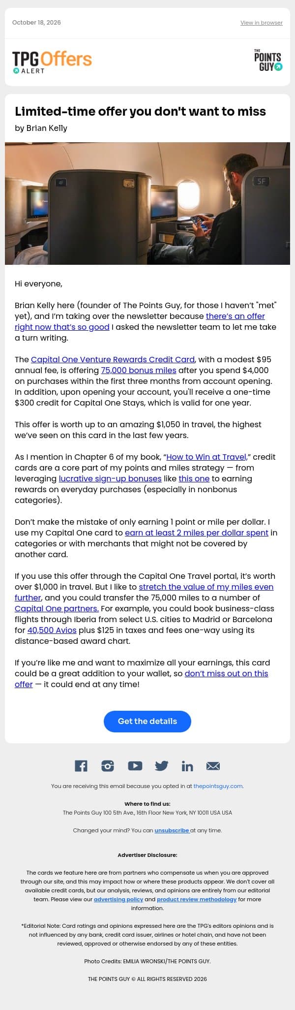 Don’t Make This Points and Miles Mistake email from The Points Guy screenshot