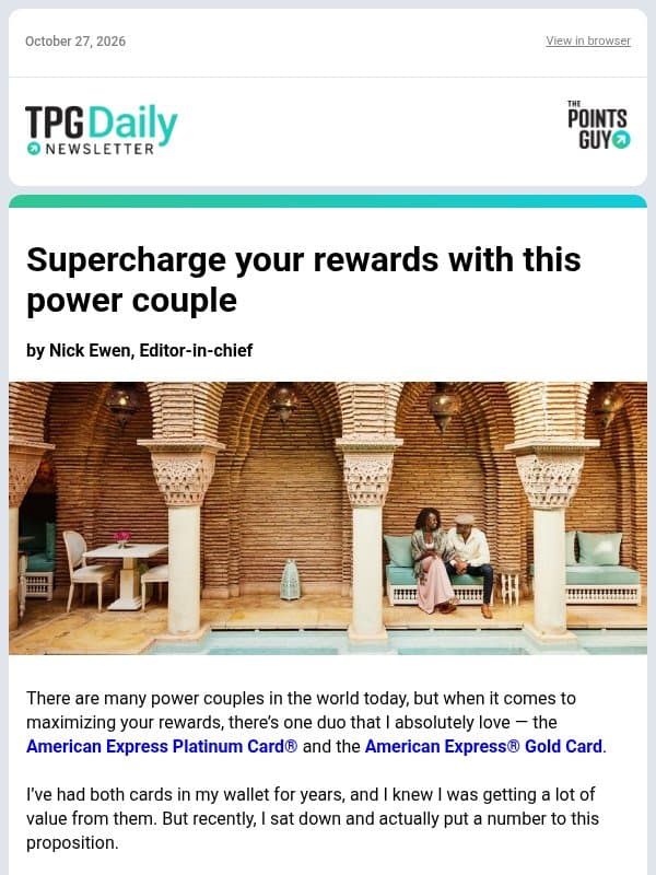 ✈ The Ultimate Rewards Power Couple, 6 Best Alaska Shore Excursions & More From TPG ✈ email from The Points Guy