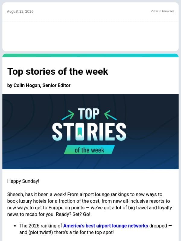 ✈ The News We've Been Talking About All Week, 8 Passport Mistakes to Avoid & More From TPG ✈ email from The Points Guy
