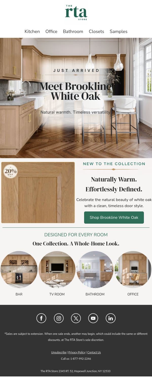 Introducing A Stunning New Cabinet Collection email from The RTA Store screenshot