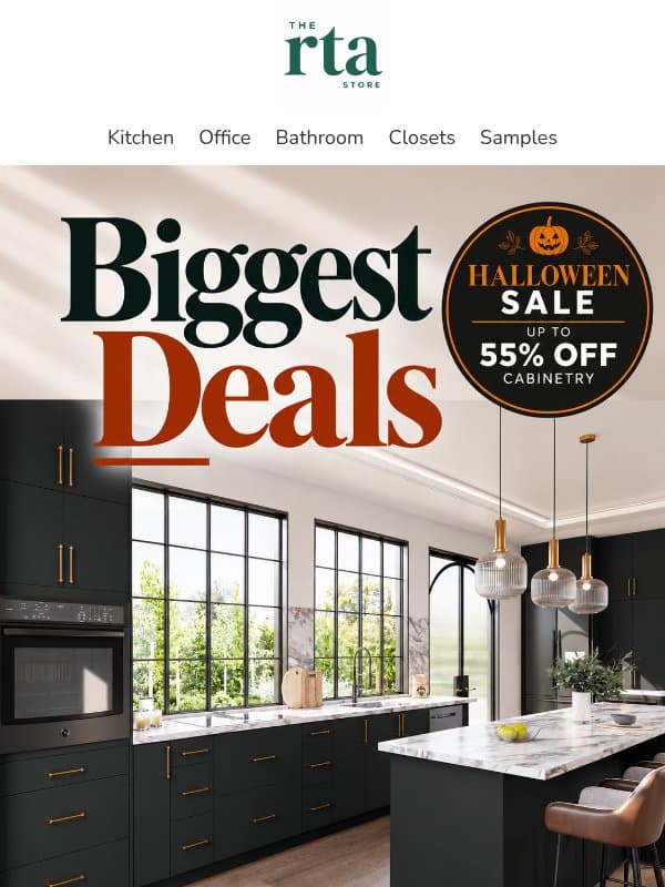 Our Biggest Halloween Deals Are Here email from The RTA Store