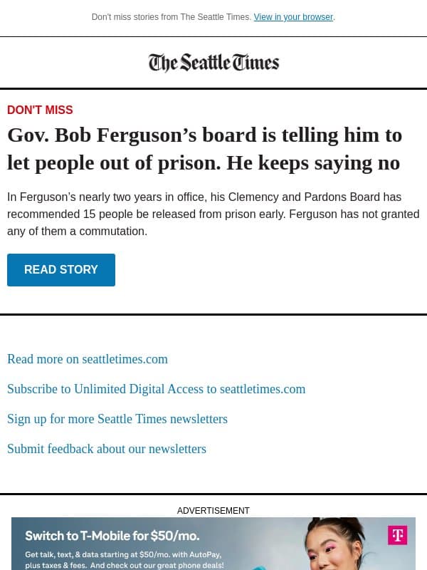 Ferguson often rejects advice of his clemency board email from The Seattle Times