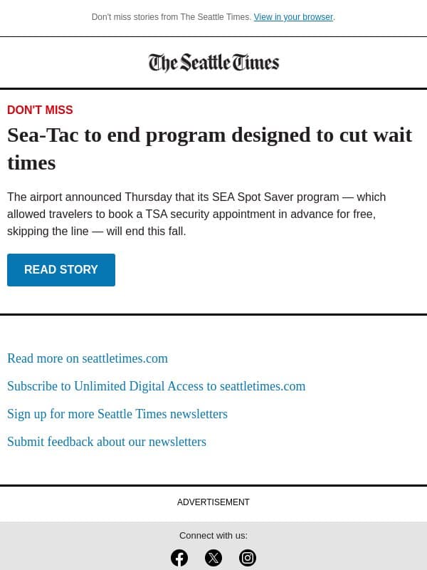 Sea-Tac’s Spot Saver program is ending email from The Seattle Times