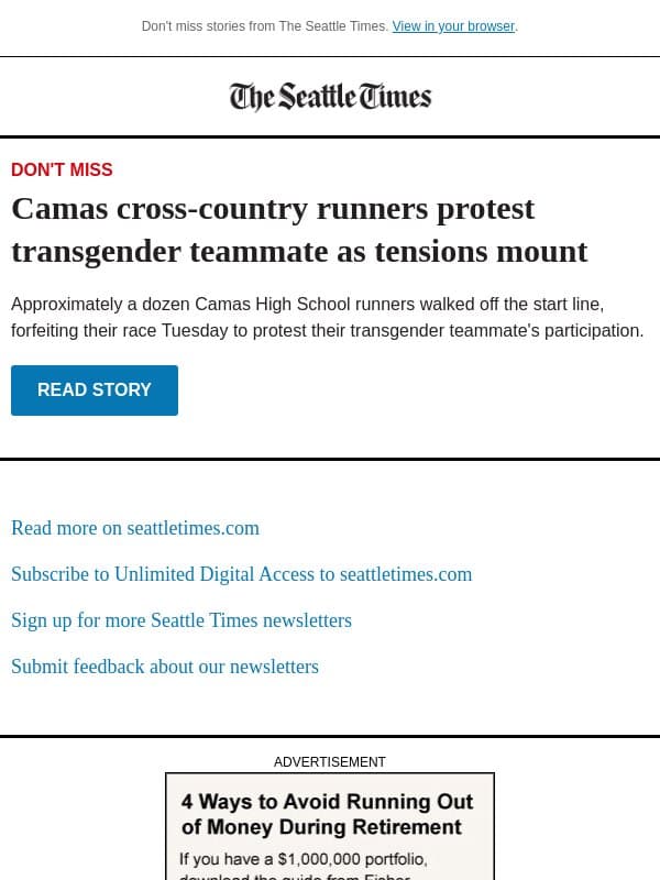WA HS runners protest trans teammate email from The Seattle Times