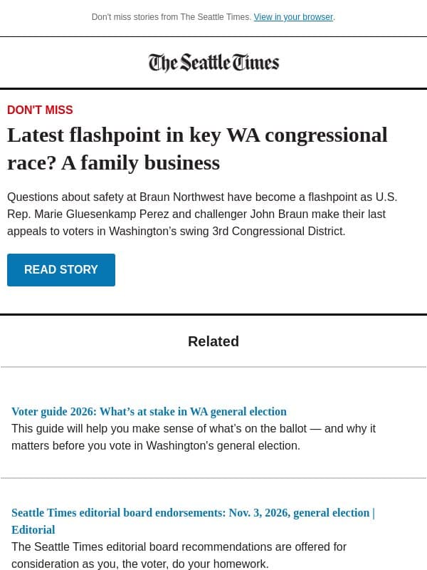Family business at center of key House race email from The Seattle Times