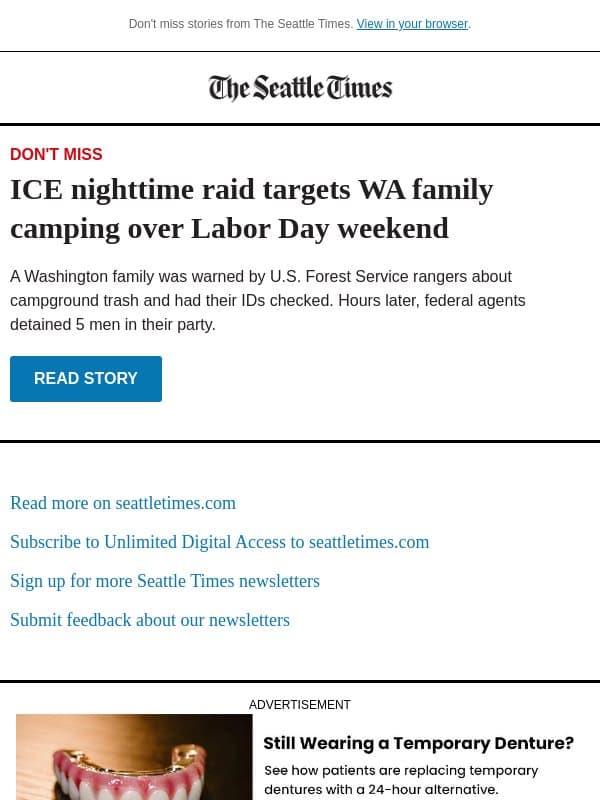 ICE targets WA family while camping email from The Seattle Times