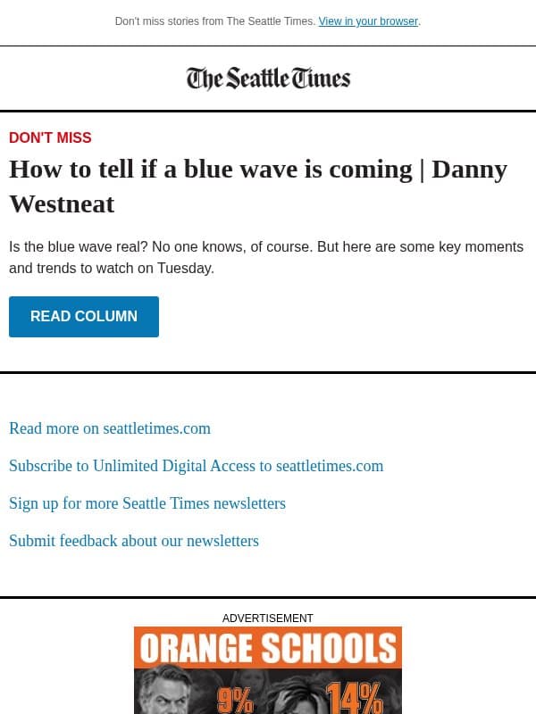 How to tell if a blue wave is coming email from The Seattle Times