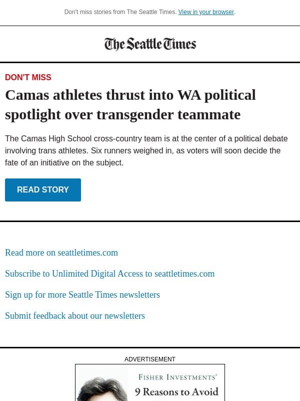 WA athletes address being in spotlight over trans teammate email from The Seattle Times