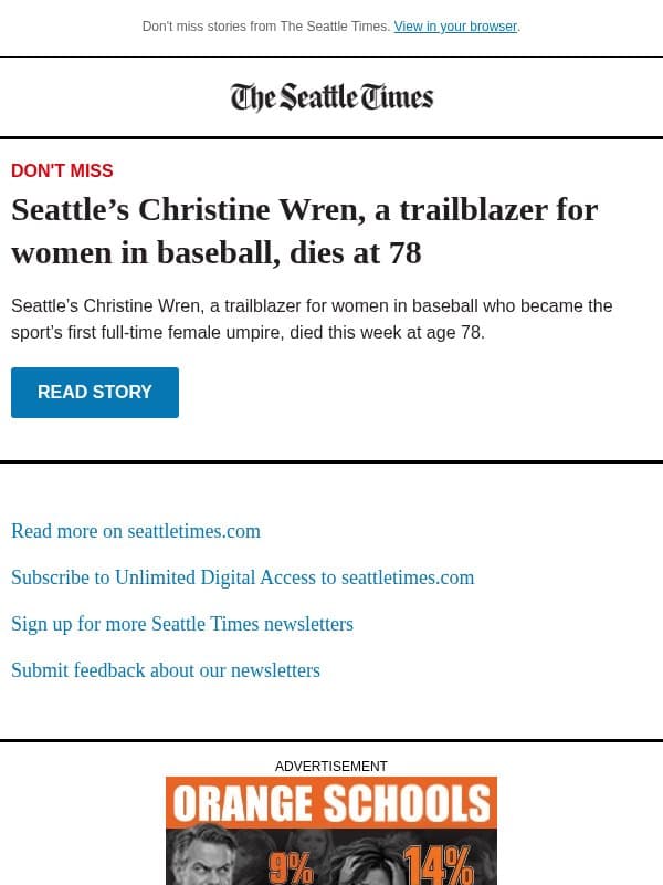 Trailblazer for women in baseball dies email from The Seattle Times