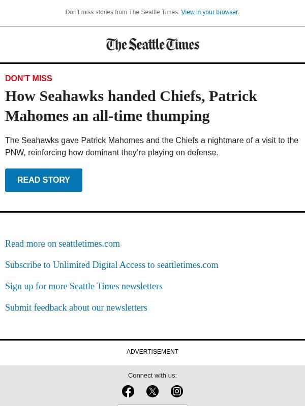 How Seahawks handed Mahomes an all-time thumping email from The Seattle Times