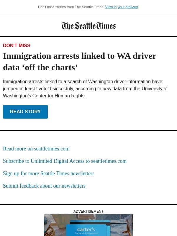 Immigration arrest data ‘off the charts’ email from The Seattle Times