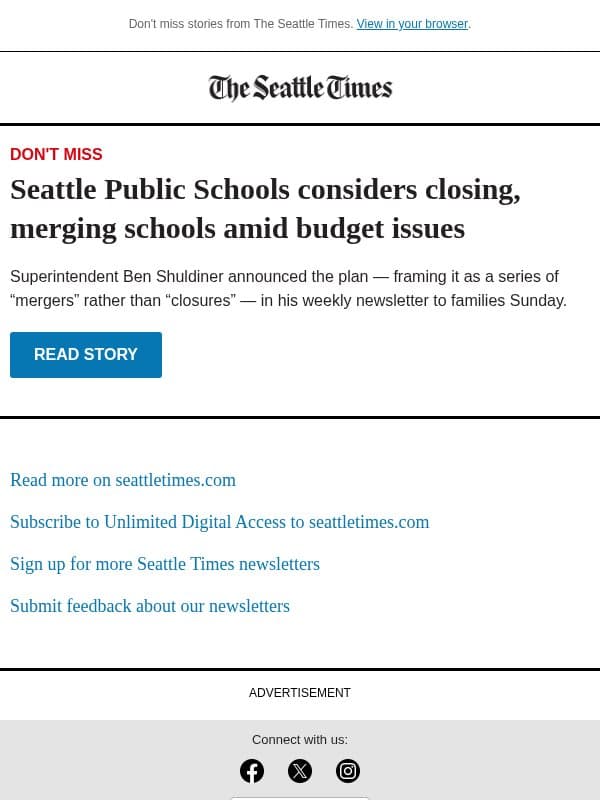 SPS considers closing, merging schools email from The Seattle Times