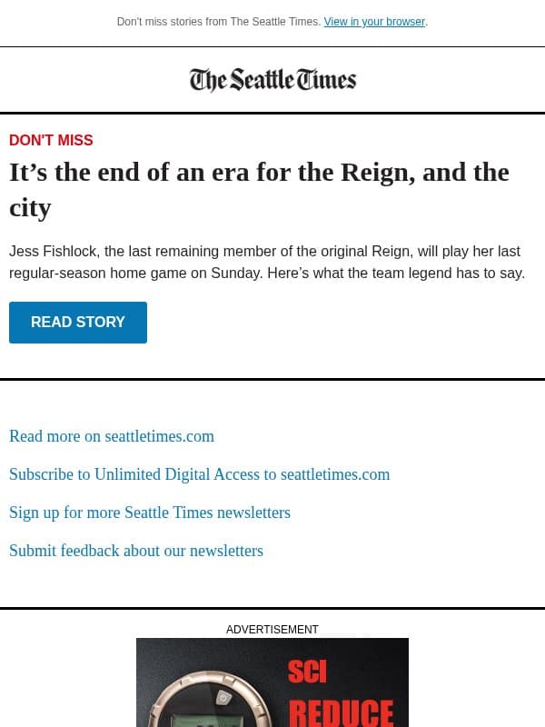 Reign legend calls it a career email from The Seattle Times