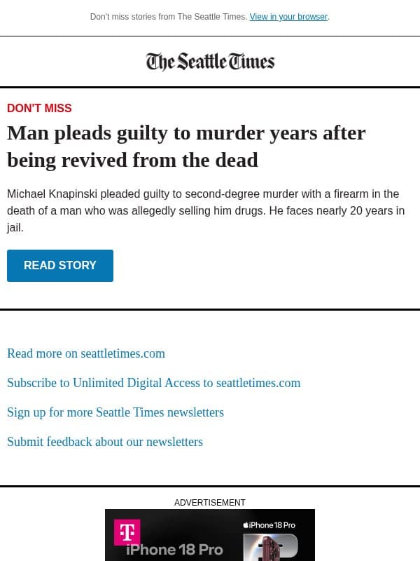Once-revived hiker pleads guilty to murder email from The Seattle Times